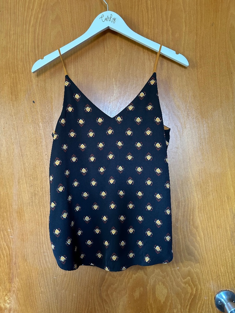 Express Reversible Mustard Orange Medallion Print Cami Tank Top S
